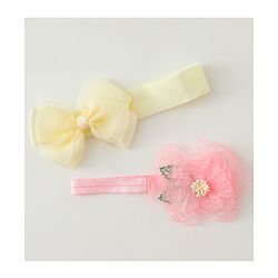 Babyhug Headbands With Bow & Floral Applique Pack of 2 - Cream & Pink