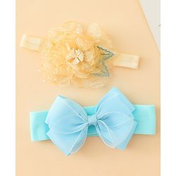 Babyhug Headbands With Bow & Floral Applique Pack of 2 - Cream & Pink