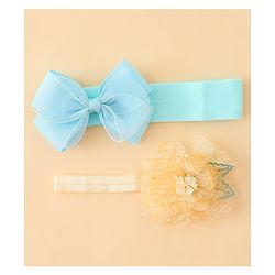 Babyhug Headbands With Bow & Floral Applique Pack of 2 - Cream & Pink