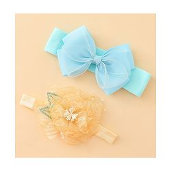 Babyhug Headbands With Bow & Floral Applique Pack of 2 - Cream & Pink