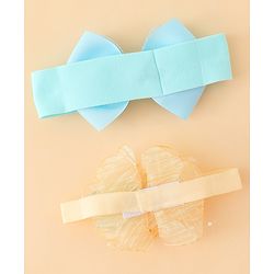 Babyhug Headbands With Bow & Floral Applique Pack of 2 - Cream & Pink