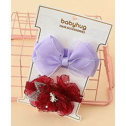 Babyhug Headbands With Bow & Floral Applique Pack of 2 - Cream & Pink