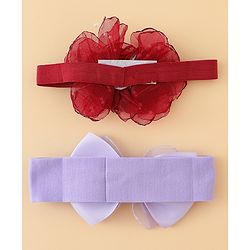 Babyhug Headbands With Bow & Floral Applique Pack of 2 - Cream & Pink
