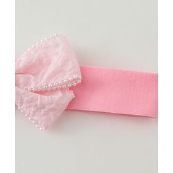 Babyhug Bow Applique Headbands Pack of 2 - Cream & Pink