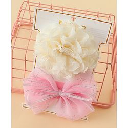 Babyhug Headbands With Floral & Bow Applique Pack of 2 - Cream & Pink