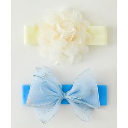Babyhug Headbands with Bow & Floral Applique Pack of 2 - Cream & Purple