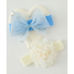 Babyhug Headbands with Bow & Floral Applique Pack of 2 - Cream & Purple