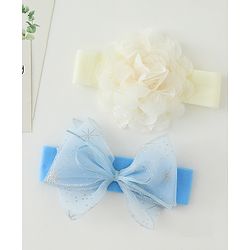 Babyhug Headbands with Bow & Floral Applique Pack of 2 - Cream & Purple