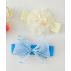 Babyhug Headbands with Bow & Floral Applique Pack of 2 - Cream & Purple