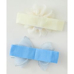 Babyhug Headbands with Bow & Floral Applique Pack of 2 - Cream & Purple