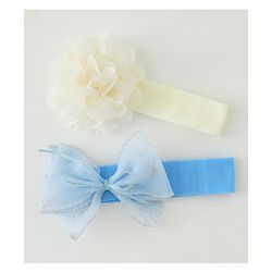 Babyhug Headbands with Bow & Floral Applique Pack of 2 - Cream & Purple