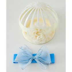Babyhug Headbands with Bow & Floral Applique Pack of 2 - Cream & Purple