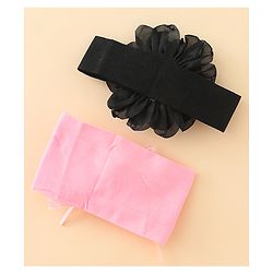 Babyhug Bow Applique Headbands Pack of 2 - Cream & Pink