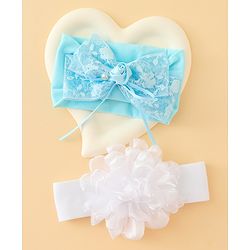Babyhug Bow Applique Headbands Pack of 2 - Cream & Pink