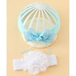 Babyhug Bow Applique Headbands Pack of 2 - Cream & Pink