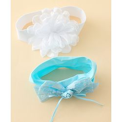 Babyhug Bow Applique Headbands Pack of 2 - Cream & Pink