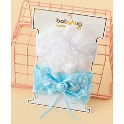 Babyhug Bow Applique Headbands Pack of 2 - Cream & Pink