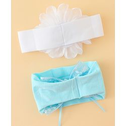 Babyhug Bow Applique Headbands Pack of 2 - Cream & Pink