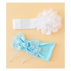 Babyhug Bow Applique Headbands Pack of 2 - Cream & Pink