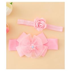 Babyhug Headbands With Floral & Bow Applique Pack of 2 - Pink