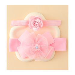Babyhug Headbands With Floral & Bow Applique Pack of 2 - Pink