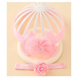 Babyhug Headbands With Floral & Bow Applique Pack of 2 - Pink