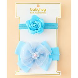 Babyhug Headbands With Floral & Bow Applique Pack of 2 - Pink