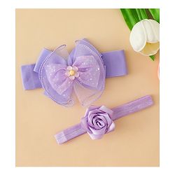 Babyhug Headbands With Floral & Bow Applique Pack of 2 - Pink