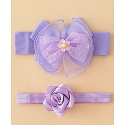 Babyhug Headbands With Floral & Bow Applique Pack of 2 - Pink