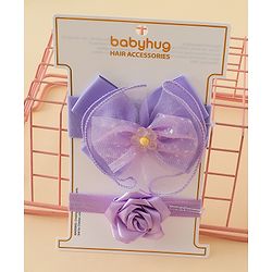 Babyhug Headbands With Floral & Bow Applique Pack of 2 - Pink