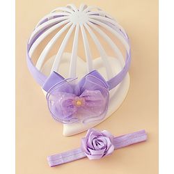 Babyhug Headbands With Floral & Bow Applique Pack of 2 - Pink