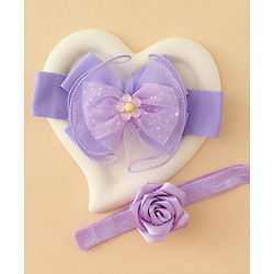 Babyhug Headbands With Floral & Bow Applique Pack of 2 - Pink