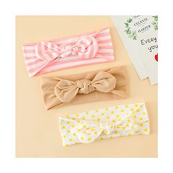 Babyhug Headbands with Stripes &  Polka Dots Print Pack of 3 -Multicolor