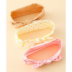 Babyhug Headbands with Stripes &  Polka Dots Print Pack of 3 -Multicolor