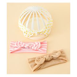 Babyhug Headbands with Stripes &  Polka Dots Print Pack of 3 -Multicolor