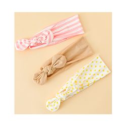 Babyhug Headbands with Stripes &  Polka Dots Print Pack of 3 -Multicolor