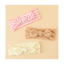 Babyhug Headbands with Stripes &  Polka Dots Print Pack of 3 -Multicolor