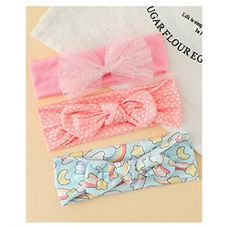 Babyhug Headbands With Bow Applique Pack of 3 - Multicolor