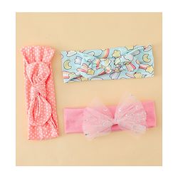 Babyhug Headbands With Bow Applique Pack of 3 - Multicolor