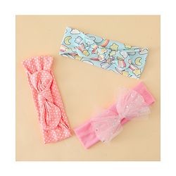Babyhug Headbands With Bow Applique Pack of 3 - Multicolor