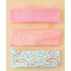 Babyhug Headbands With Bow Applique Pack of 3 - Multicolor