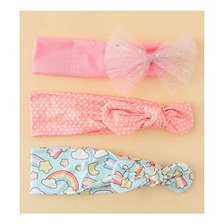 Babyhug Headbands With Bow Applique Pack of 3 - Multicolor