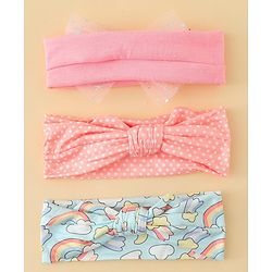 Babyhug Headbands With Bow Applique Pack of 3 - Multicolor
