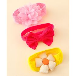 Babyhug Headbands With Bow & Floral Applique Pack of 3 - Multicolor