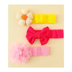 Babyhug Headbands With Bow & Floral Applique Pack of 3 - Multicolor
