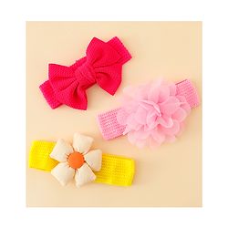 Babyhug Headbands With Bow & Floral Applique Pack of 3 - Multicolor