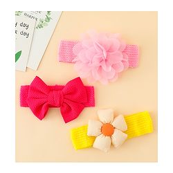 Babyhug Headbands With Bow & Floral Applique Pack of 3 - Multicolor