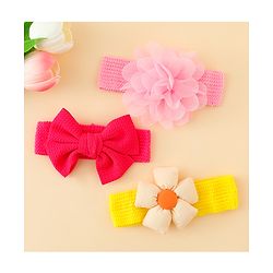 Babyhug Headbands With Bow & Floral Applique Pack of 3 - Multicolor