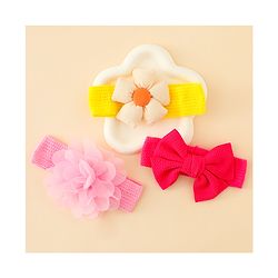 Babyhug Headbands With Bow & Floral Applique Pack of 3 - Multicolor