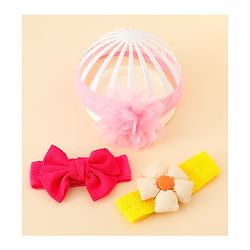 Babyhug Headbands With Bow & Floral Applique Pack of 3 - Multicolor